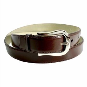 Nine West Smooth Brown Leather Belt